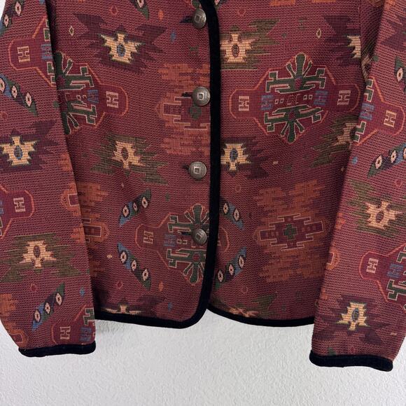 Stonebridge Jacket Womens Petite Small Tapestry Aztec Southwestern Boho Western - Picture 5 of 9
